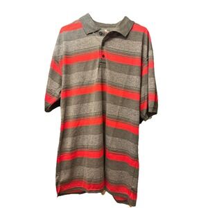 NWT RED RHINO Men's  2XL  Red & Gray  Striped Polo Shirt!! NICE!